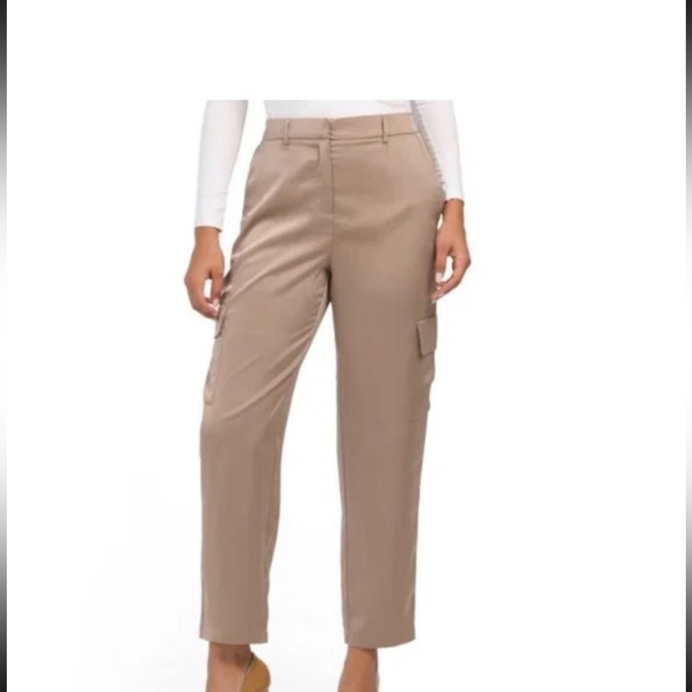 Rachel Zoe cropped satin cargo pants